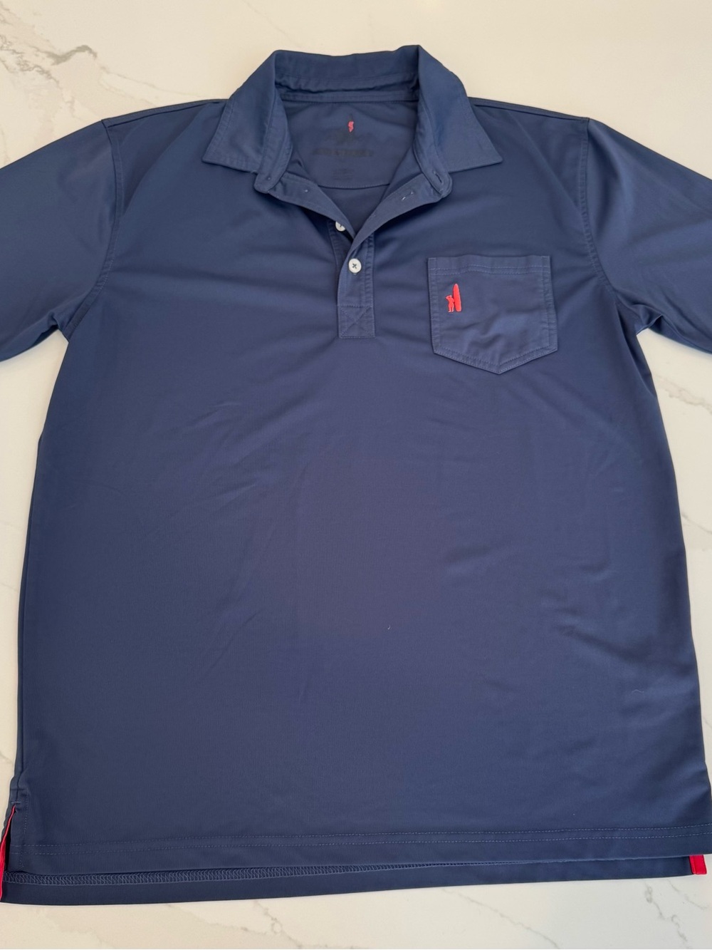 Men's Johnnie O Navy Polo Shirt with Chest Pocket - Red Logo Medium